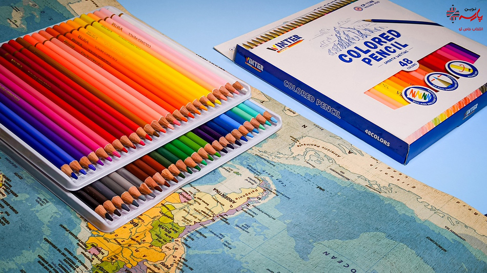 مداد رنگی 48 رنگ مقوایی حرفه ای وینتر